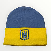 Гарна патріотична шапка з вишитим тризубом України, патріотична, унісекс
