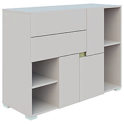 Сучасна тумба 1200 для іграшок книг речей 120 см з дверцятами і шухлядами в дитячу кімнату Маріо Світ Меблів кашемір + дуб сонома