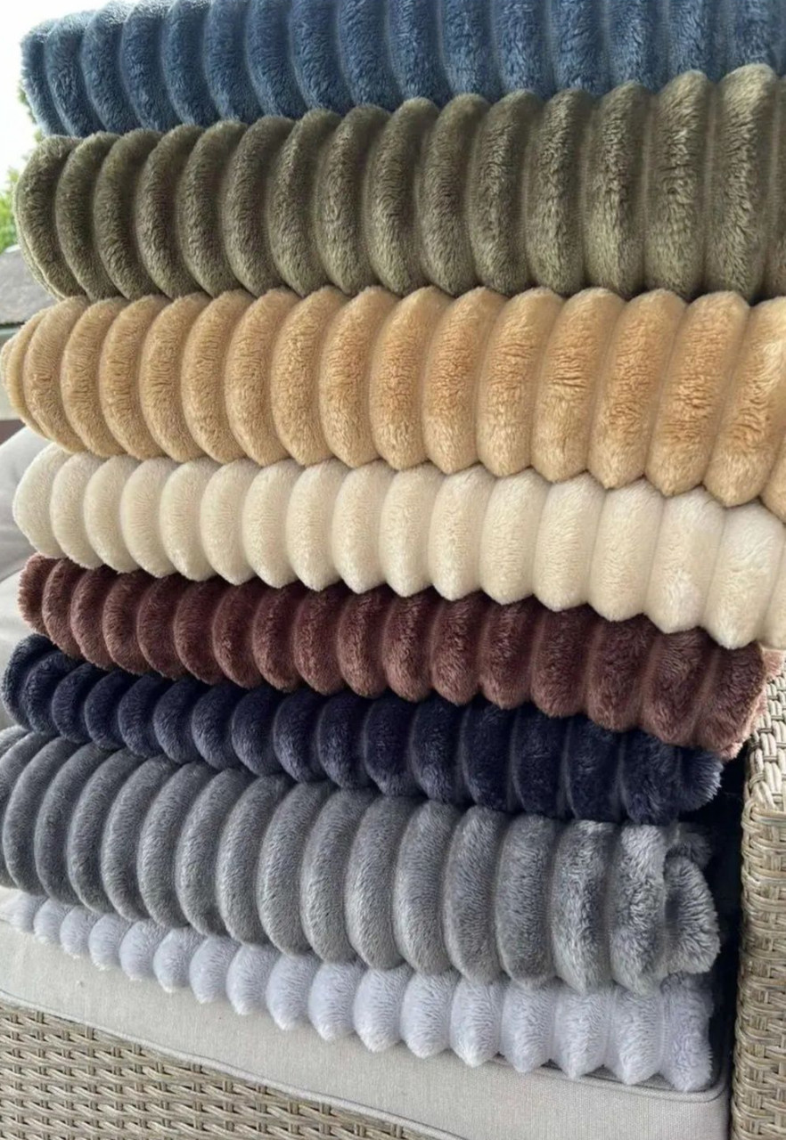 Плед шарпей 180-200 2 см смужка мікс кольорів однотонний, фото 1