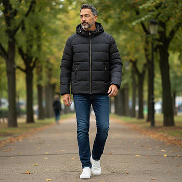 Куртка чоловіча Kings Wind (зимова) 597 ЧОРНА 100% поліестер. Утеплювач: Біо пух 50(Р)