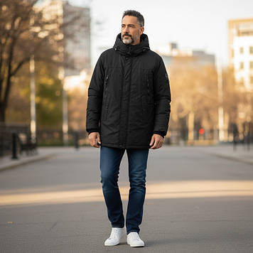 Куртка чоловіча Kings Wind (зимова) 5157 ЧОРНА 100% поліестер. Утеплювач: Біо пух 48(Р)