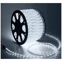 Вулична гірлянда дюралайт 50 метрів LED, колір світіння холодний білий. Новорічна гірлянда з перемикачем режимів