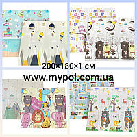 Складний килимок дитячий 2*1,8 м товщина 10 мм, складаний килимок, килим-пазл, килимок книжка, термокилимок, килимок складаний