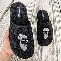 Тапочки чоловічі кімнатні Белста фетрові із закритим носком чорні.розмір  41,43,44,45,46.
