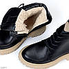 Круті зимові чорні черевики натуральна шкіра на бежевій підошві, фото 7