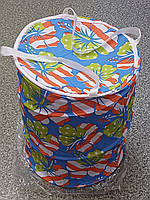 Кошик для іграшок Metr+ принт квіти+полоска (M 2962)