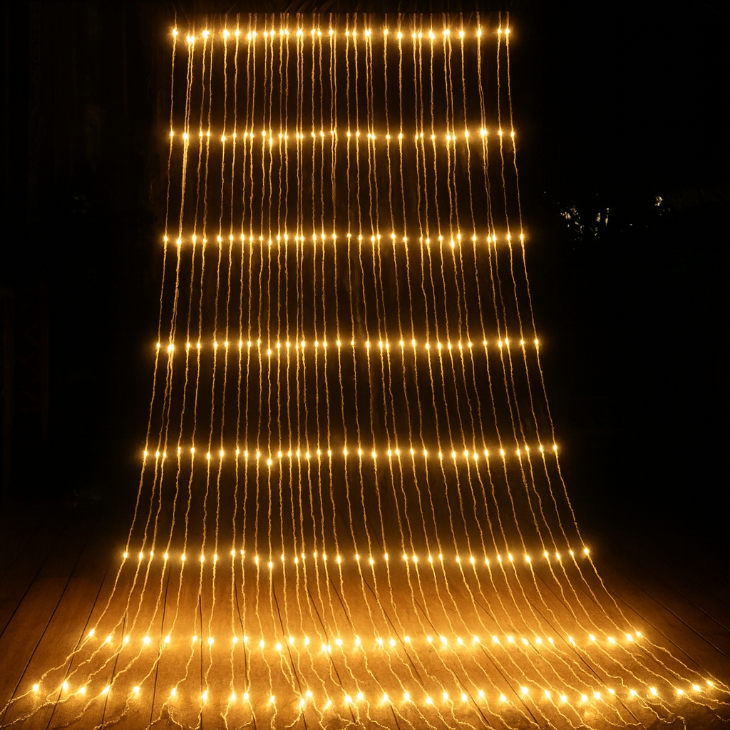 Гірлянда Led Водоспад Матова куля 280 л 3х1.5м  Теплий білий