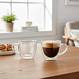 Набір скляних чашок із подвійним дном Herisson 75 мл, 2 шт, фото 3