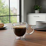 Набір скляних чашок із подвійним дном Herisson 75 мл, 2 шт, фото 4