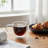 Набір скляних чашок із подвійним дном Herisson 75 мл, 2 шт, фото 7