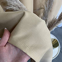 Готові однотонні штори, мікровелюр Кремові, з тюлем (SHTN-PK-96), фото 4