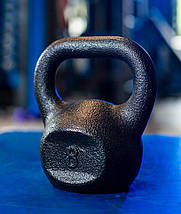 Гиря для кросфіту чавунна гиря спортивна для фітнесу гіря для атлетичних вправ лита RN Sport 8 кг чорна, фото 2