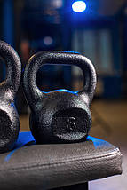 Гиря для кросфіту чавунна гиря спортивна для фітнесу гіря для атлетичних вправ лита RN Sport 8 кг чорна, фото 3