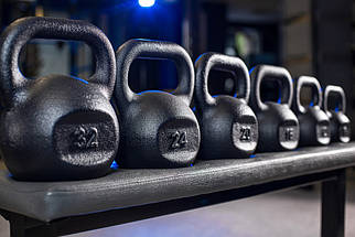 Гиря для кросфіту чавунна гиря спортивна для фітнесу гіря для атлетичних вправ лита RN Sport 12 кг чорна, фото 4