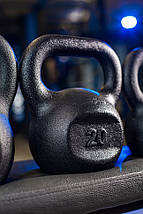 Гиря для кросфіту чавунна гиря спортивна для фітнесу гіря для атлетичних вправ лита RN Sport 20 кг чорна, фото 2