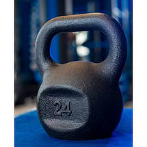 Гиря чавунна RN-SPORT 24 кг металева, чорна, фото 2