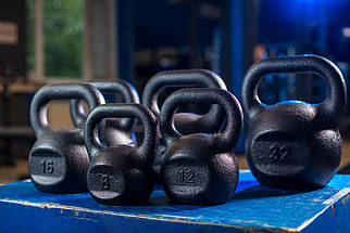 Гиря чавунна RN-SPORT 24 кг металева, чорна, фото 5