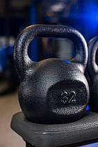 Гиря для кросфіту чавунна гиря спортивна для фітнесу гиря для атлетичних вправ лита RN Sport 32 кг чорна, фото 3