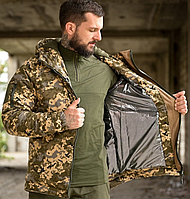 Штурмова куртка ЗСУ softshell піксель зимова на підкладці Omni-Heat