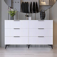 Комод "Саванна ЛОФТ" К-307, Білий матовий (140/83/40), МДФ