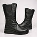 Чоботи жіночі зимові шкіряні на повну широку ногу халяву литку на танкетці від виробника 42 43 розмір, фото 5