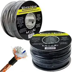 Кабель мікрофонний 2 жили, Cu мідь, діаметр 5 мм, чорний 100 м, Sound Star, фото 3