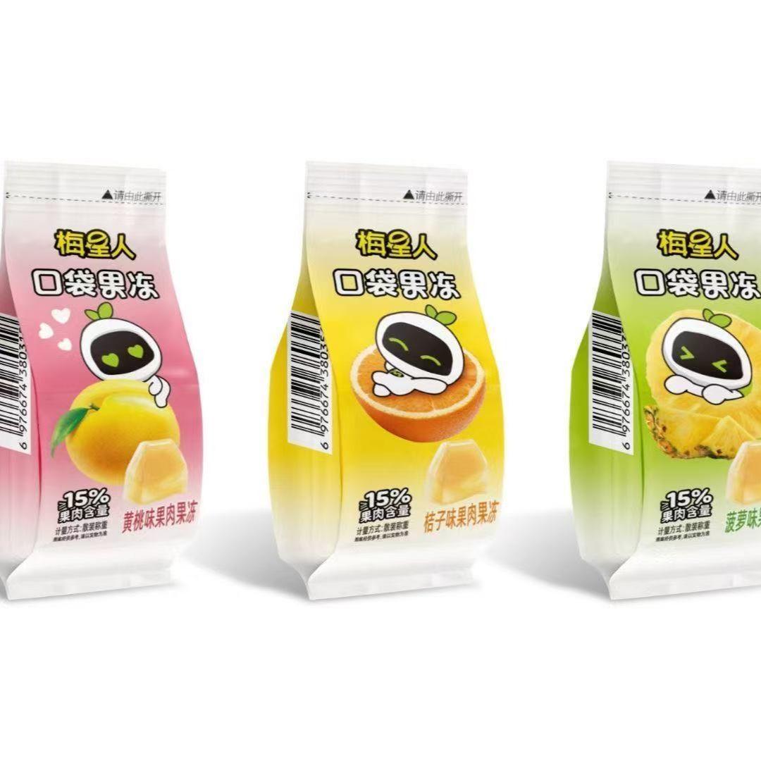 Набір конжакового желе (🍑,🍊,🍍) із соку із сиропом і шматочками консервованих фруктів 105 грам, фото 1