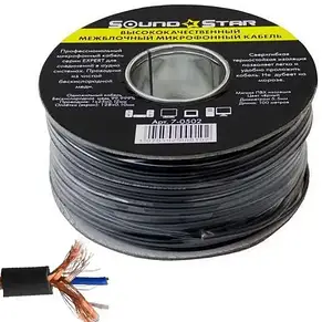 Кабель мікрофонний 1 жила, Cu мідь, діаметр 5.5мм, чорний, 100м, Star Sound, фото 2