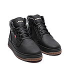 Чоловічі зимові черевики LV Winter із натуральної шкіри з хутром чорні чоловічі теплі легкі хутряні черевики на товстій підошві, фото 4