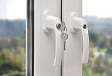 Ручка віконна із замком (анти дітки) біла Україна, фото 2