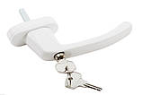 Ручка віконна із замком (анти дітки) біла Україна, фото 3