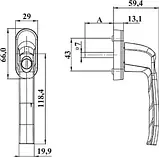 Ручка віконна із замком (анти дітки) біла Україна, фото 6