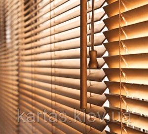 Жалюзі горизонтальні бамбукові 25-50 мм., фото 1