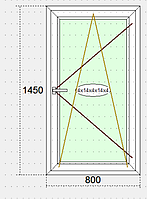 Одностулкове поворотно відкидне вікно 800*1450