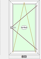 Одностулкове поворотно-відкидне вікно 800*1450
