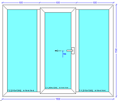 Розсувне вікно 1800*1500 профіль 76 мм