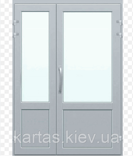 Металопластикові двостворчасті  штульпові двері 1300*2100, фото 1