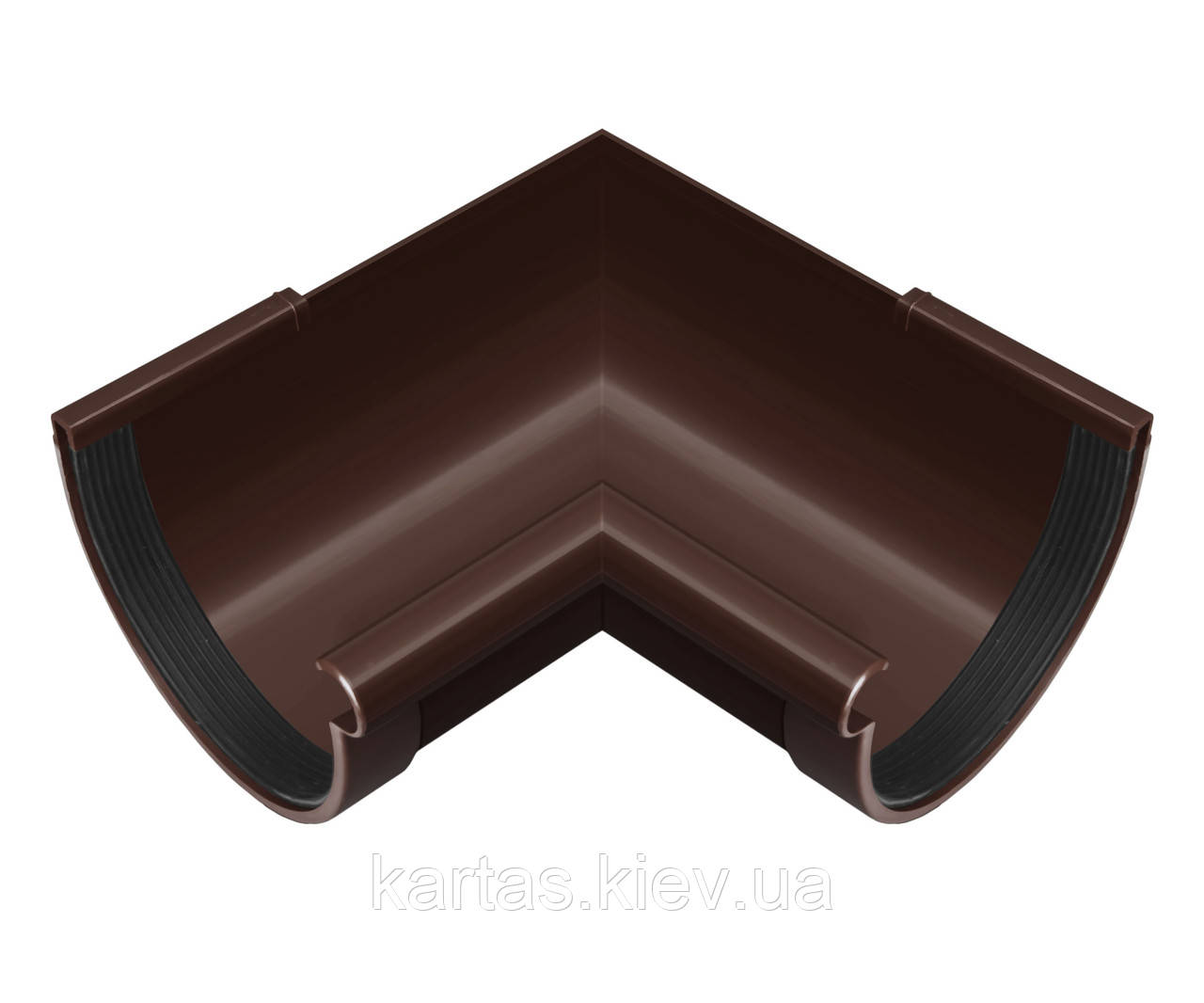 Кут жолоба зовнішній водостічний 90° 120 Коричневий, фото 1