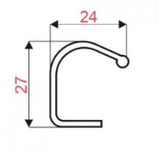Ручка мушля (курця) для пластикових дверей,антрацит глянець RAL 7016, фото 2