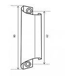 Ручка мушля (курця) для пластикових дверей,антрацит глянець RAL 7016, фото 4