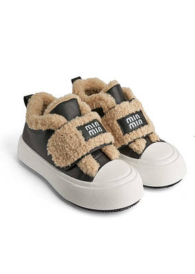 Кеди зимові жіночі утеплені чорно-білі (MX150)