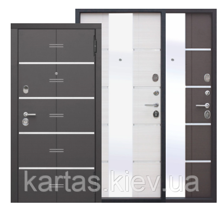 Вхідні двері Європа 95 мм Венге/Білий Ясен, фото 1