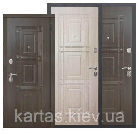 Вхідні двері Вікторія 55мм Темний кипарис/Модрина мокко, фото 1