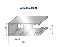 Шина напаравляюча без щітки GR53х22/Eco, фото 1