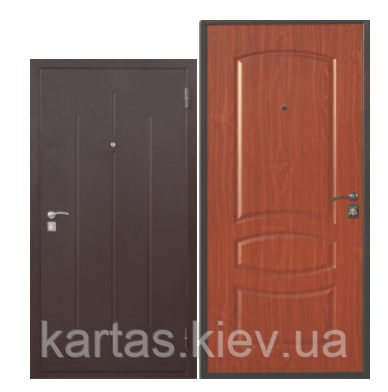 Вхідні двері GARDA Стройгост 7-1 Метал/Італійський горіх, фото 1