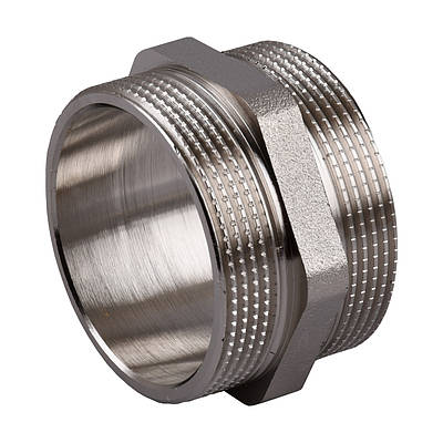 Ніпель 2" 3Р х 2" 3Р, нікельований, різьбовий фітинг латунний