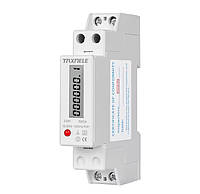 Лічильник електроенергії електронний однофазний Taxnele 1P+N 5(60)А 230V 50Hz на дин рейці з РК-дисплеєм