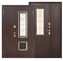 Вхідні двері зі склопакетом Венеція 75 мм 1200х2050
