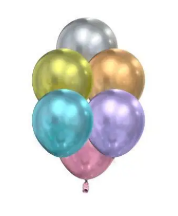 Повітряна кулька хром "Асорті", 5" (13 см), 100 шт., фото 1