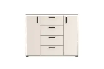 Комод   KOM2D 4S Прайм кашемір/чорний для офісу,кабінету,дитячої